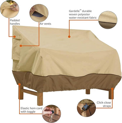 Classic Accessories Veranda Water-Resistant 50 Inch Patio Bench Cover, Patio Furniture Covers