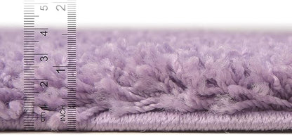 Unique Loom Solid Shag Collection Area Rug (2' 6" x 19' 8" Runner, Lilac)