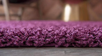 Unique Loom Solid Shag Collection Area Rug (2' 6" x 19' 8" Runner, Eggplant Purple)