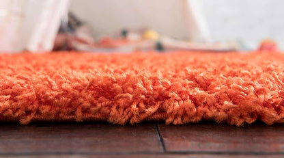 Unique Loom Solid Shag Collection Area Rug (3' 3" x 5' 3" Rectangle, Tiger Orange)