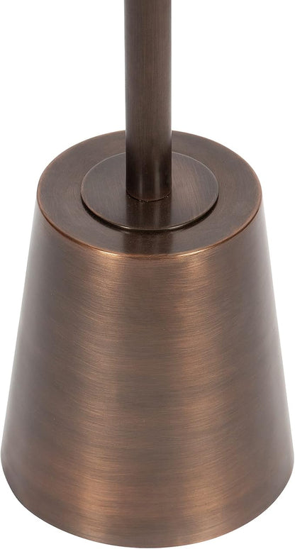 Kate and Laurel Tira Round Side Table, 14 x 14 x 24, White and Bronze, Decorative Pedestal Style End Table for Use as a Bedroom Nightstand or Living Room Accent