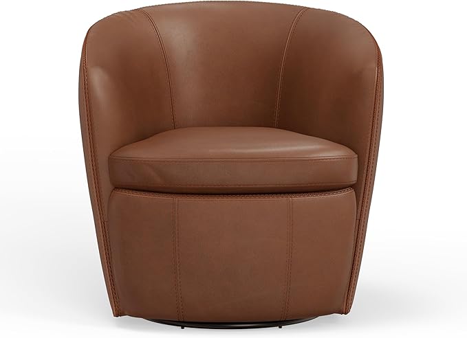 Parker Living Barolo - Vintage Whiskey 100% Italian Leather Swivel Club Chair