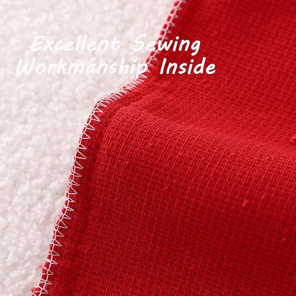 FUTEI Christmas Pack of 2 Red Decorative Throw Pillow Covers 16x16 Inch Soft Cozy Solid Boucle Textured Cushion Case,Modern Home Decor for Couch Bed Living Room