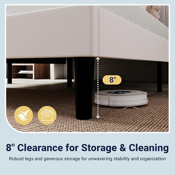 Allewie King Size Platform Bed Frame with USB Charging Station and Storage Shelf/Upholstered Velvet Wingback Headboard/Wooden Slats Support/No Box Spring Needed/Easy Assembly, White