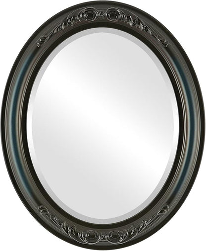 OVALCREST Oval Beveled Wall Mirror for Home Decor - Florence Style - Royal Blue - 40" x 28"