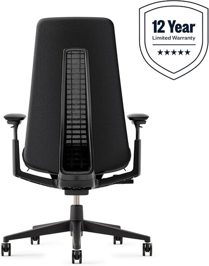 Haworth Fern Office Chair – Ergonomic and Stylish Desk Chair with Breathable Mesh Finish - Without Lumbar Support (Coal)