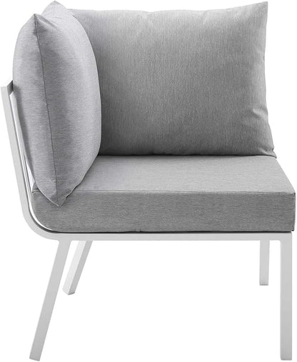 Modway Riverside Outdoor Furniture, 3-Piece Set, White Gray