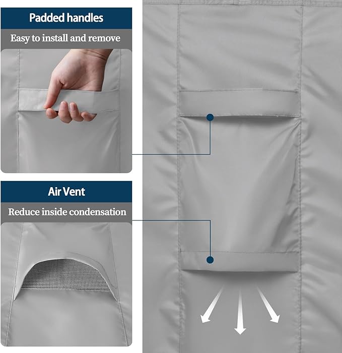 Easy-Going Square Patio Furniture Cover Waterproof Outdoor Dining Table and Chair Cover Anti-UV Outside Sectional Sofa Set Covers (76"L x 76"W x 28"H, Grey)