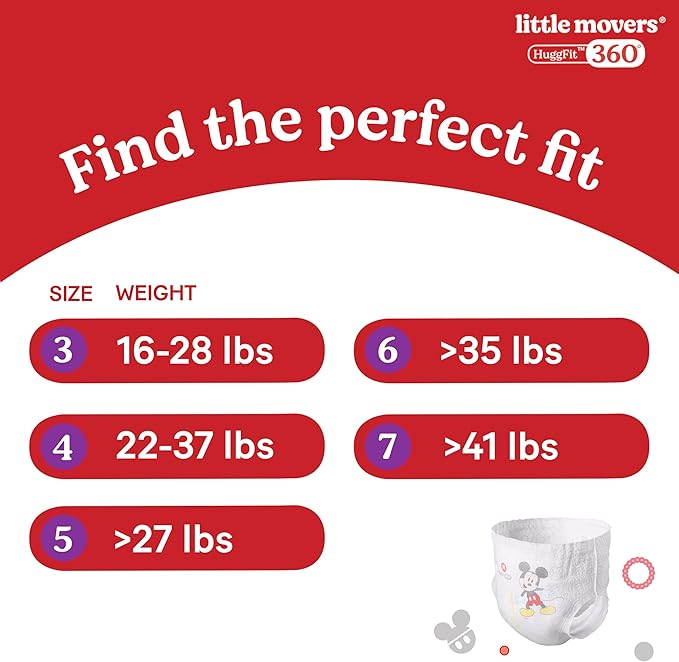 Huggies Size 5 Baby Diapers, Little Movers HuggFit 360° Baby Diapers with 360° Waistband, Size 5 (27+ lbs), 19 Count, Packaging May Vary