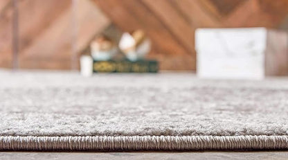 Unique Loom Trellis Frieze Collection Area Rug - Geometric (6' Round, Light Gray/ Ivory)