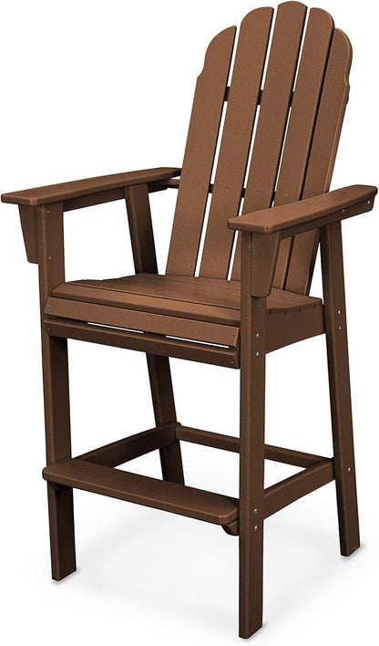 POLYWOOD® Vineyard Curveback Adirondack Bar Chair in Teak