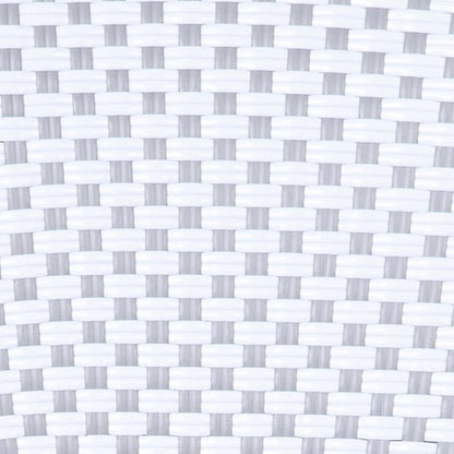 Martha Stewart Lily Pond Indoor-Outdoor Stackable Aluminum Bistro Chair with Gray Woodgrain Frame Finish and White/Gray Woven Rattan Backrest and Seat