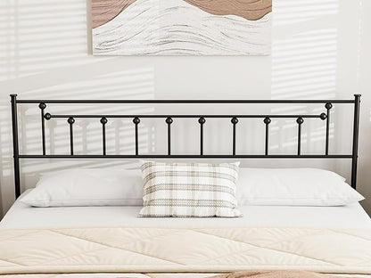 Metal California King Size Headboard - Adjustable Height - Victorian Farmhouse Style, Easy Assembly, Attach Frame, Steel Cal King Headboard Only for Bedroom, Black