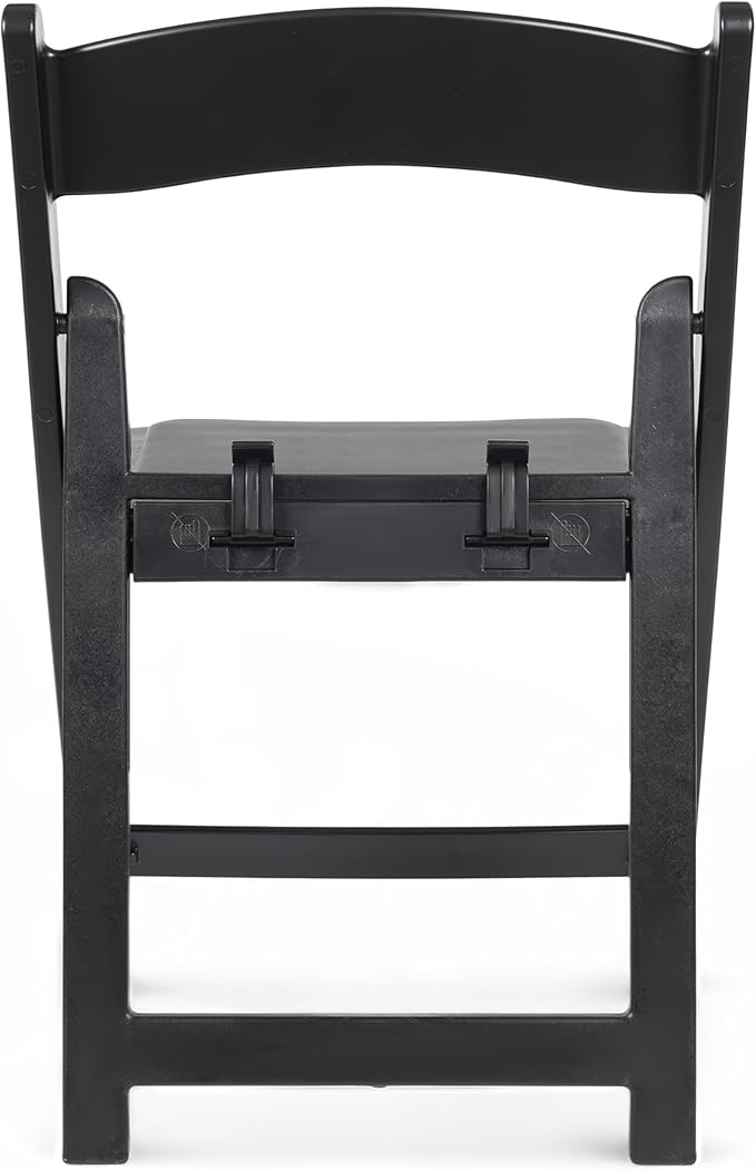 Flash Furniture Hercules Set of 10 Kids Black Resin Folding Chair with Black Vinyl Padded Seat