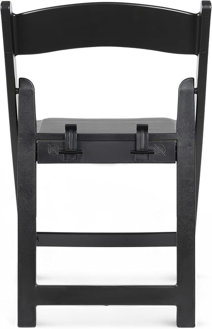 Flash Furniture Hercules Set of 10 Kids Black Resin Folding Chair with Black Vinyl Padded Seat