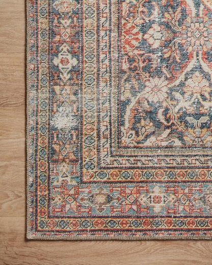 Loloi Amber Lewis Georgie Collection GER-01 Red/Navy 3'-0" x 12'-0", .19" Pile Height, Runner Rug