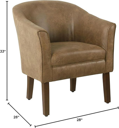 HomePop Modern Barrel Accent Chair, Brown