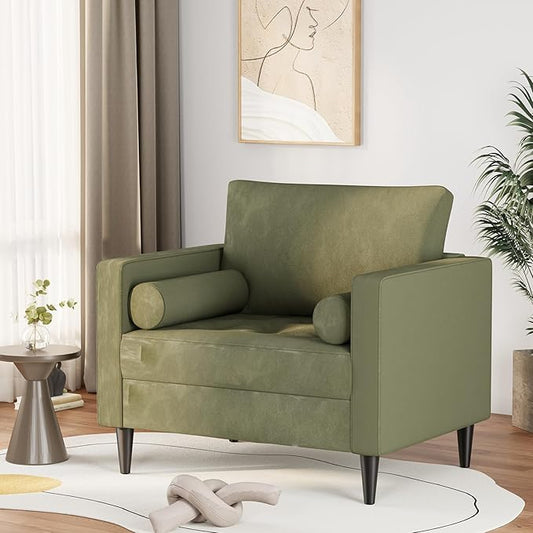 MELLCOM 38" Oversized Accent Chair Armchair Over Sized Chairs for Living Room Comfy,Large Modern Chair and A Half & Oversized Living Room Chairs,Wide Accent Armchair for Bedroom Green