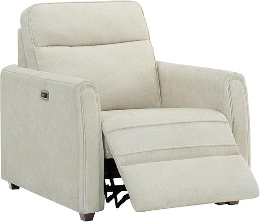 Zero Wall Recliner Chair Wall Hugger Power Recliner Chair with Comfortable Backrest High Wood Leg USB & Type C Dual Charge Ports for Living Room RV Furniture or Small Spaces