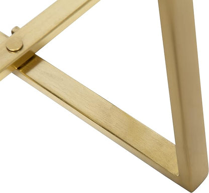 Kate and Laurel Zia Modern Counter Stool; 13 x 13 x 25; White and Gold; Decorative Contemporary Stool for Kitchen