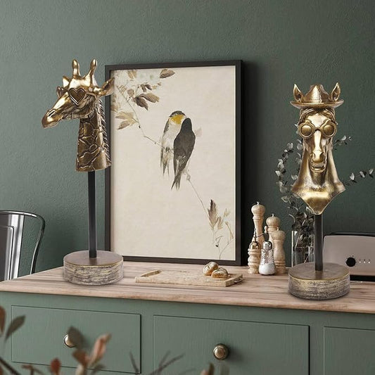 Handcrafted Resin Sculpture (Bronco)- Modern Home Decor Accent, Trending Living Room & Office Decor, Elegant Tabletop & Shelf Decor for Desk, Bookshelf, Nightstand - Unique Gift Idea