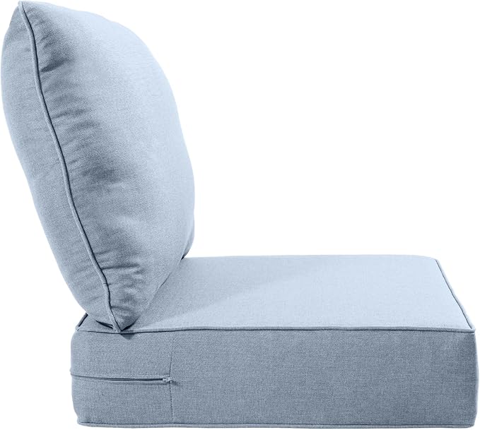 Luxury 24x24x6 Inch Outdoor Chair Cushions Set of 4 - Heavy Duty Water-Resistant Comfy Cushion for Patio Furniture Set Dining Gliding Rocking Chairs Loveseat L-Shape Sofa - Baby Blue