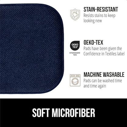 GORILLA GRIP Slip Resistant Chair Cushions, No Ties Required, Memory Foam Pads for Dining Room, Kitchen Table, Office, Rocking Chairs, Plush Seat Cover Cushion Pad, Home Decor, Set of 4, 16x16, Navy