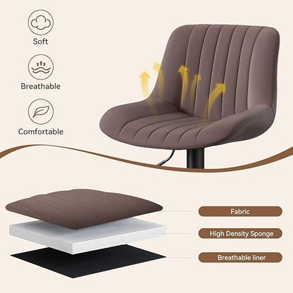 Nalupatio Bar Stools Set of 4, Adjustable Modern Swivel Bar Stools with Backs, Counter Height Performance Fabric Island Chairs for Home Kitchen, Dark Brown