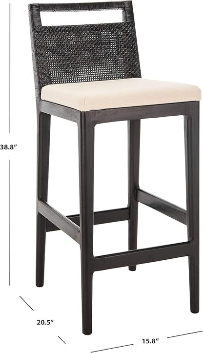SAFAVIEH Darin Barstool, Black/White