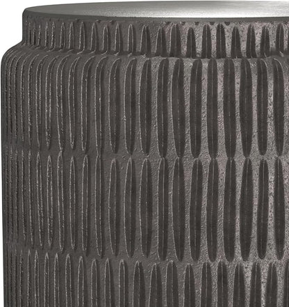 SIMPLIHOME Juno Metal Side Table in Graphite, 14.6 x 14.6 x 21.5 inches, Cast Aluminum Round Top for Living Room, Bedroom, Entryway, Assembled