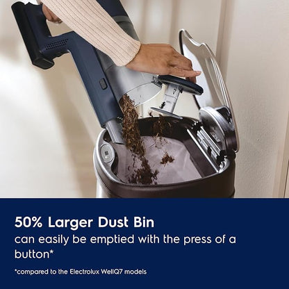 Electrolux Ultimate600 Cordless Stick Vacuum with PowerPro Bristle Nozzle and Larger Dust Bin Capacity, 50-Minute Run Time, 3 Power Modes, Denim Blue