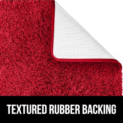 GORILLA GRIP Bathroom Rugs, 30x20, Ultra Soft Absorbent Mat, Thick Plush Bath Rug, Machine Washable, Microfiber Quick Dry, Mats for Shower, Bathtub and Floor, Home Decor Accessories, Red