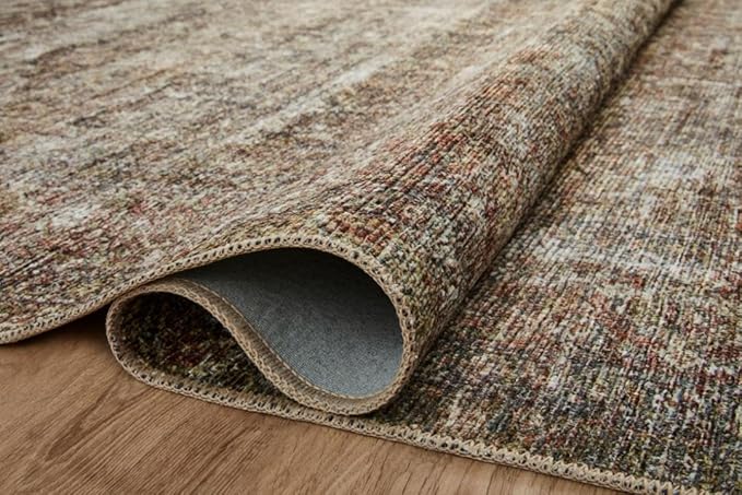 Loloi Amber Lewis Billie Collection, Tobacco & Rust 3'-6" x 5'-6" Area Rug – Antique & Distressed Accent Rugs for Living Room, Bedroom, Entryway & Hallway, No Shed High Traffic Area Home Decor Rug