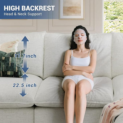 94.6" Cloud Modular Sectional Sofa, Waterproof Down Filled Sectional Sofas, High Backrest L Shaped 3 Seater Sectional Couches with Ottoman, Modular Couch with Removable Cover, Cream White