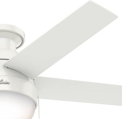 Hunter Fan 46 inch Contemporary Ceiling Fan with Light in Premier Bronze (Renewed) (Fresh White)