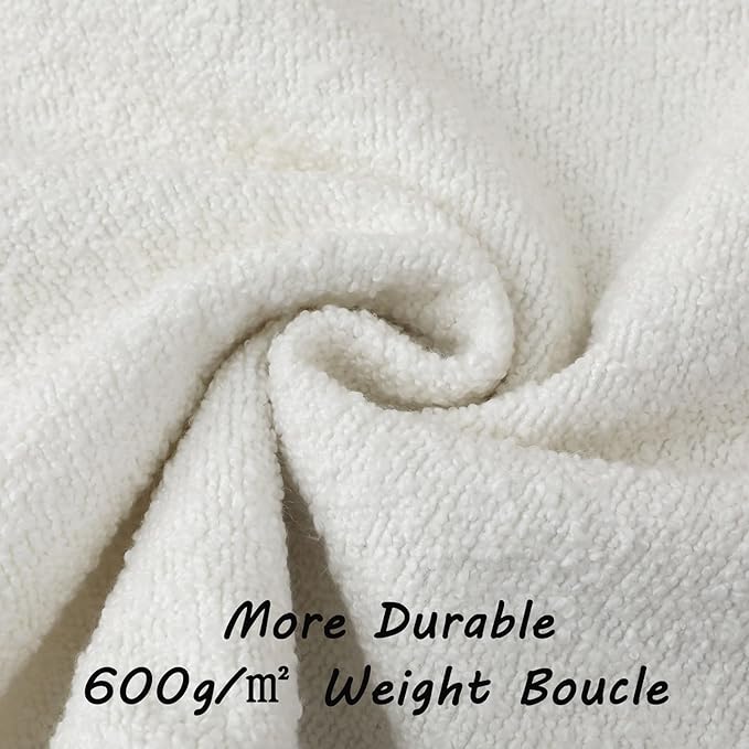 FUTEI Christmas Pack of 2 White Decorative Throw Pillow Covers 18x18 Inch Soft Cozy Solid Boucle Textured Cushion Case,Modern Home Decor for Couch Bed Living Room