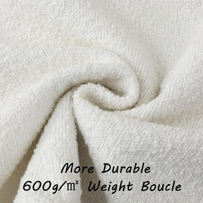 FUTEI Christmas Pack of 2 White Decorative Throw Pillow Covers 18x18 Inch Soft Cozy Solid Boucle Textured Cushion Case,Modern Home Decor for Couch Bed Living Room