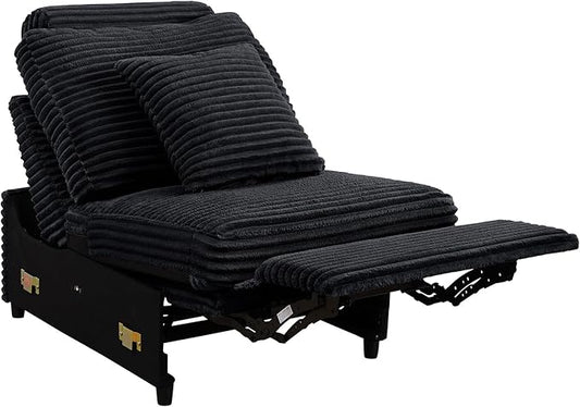 ORRD Modern Armless Power Recliner Sofa Seat for Modular Sectional Couch for Living Room-Black
