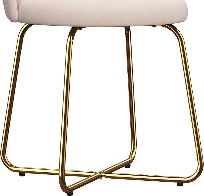 Hillsdale Marisol Metal Vanity Stool for Makeup Room or Bathroom, Gold