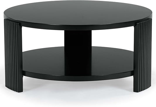 SAFAVIEH Couture Collection Liabella Black Round Coffee Table