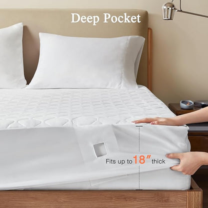 Beautyrest 3M Scotchgard Heated Mattress Pad - Electric Bed Warmer with 5 Heat Settings, 10 Hr Auto Shut Off Timer, All Around Elastic Deep Pocket, UL Certified, Machine Washable, White Queen