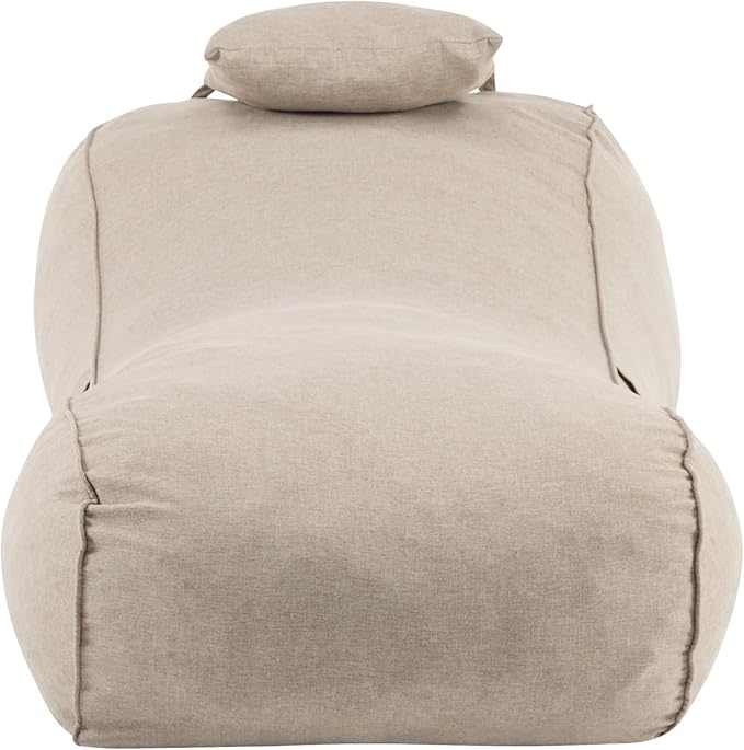 Christopher Knight Home Morton Bean Bag Chair, Fabric Lounger for Adults and Kids, Comfy Reading Chair, Lounge Sofa with Headrest, Indoor/Outdoor Spaces Memory Foam Bean Bag, Dark Beige