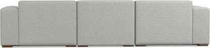 SIMPLIHOME Rex 3-Seater Modular Sofa in 100% Recycled Polyester Tightly Woven Performance Fabric, Pale Grey, 122-inches Wide, Handcrafted Modern-Style Couch for Living Room and Family Room