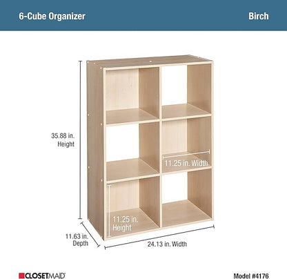ClosetMaid 4176 6-shelf Cubeicals Organizer, 6-Cube, Birch