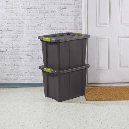 Sterilite 18-Pack Storage Bins with Lids, Heavy Duty Totes, Tuff1, 18 Gallon, Flat Gray