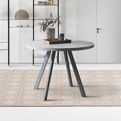 Round Dining Table, Mid Century Modern Small Round Dining Table 34.6 Inch, Leisure Coffee Table, Saving Space (Table)