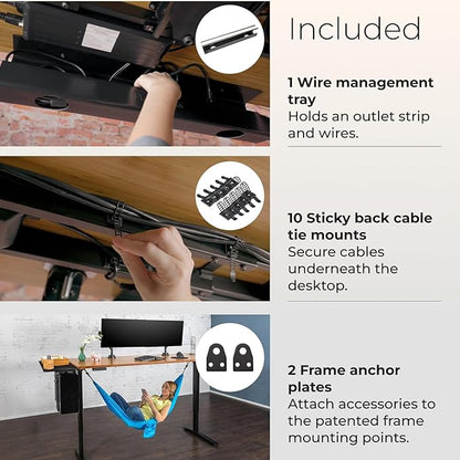 UPLIFTDESK V2 2-Leg Black Laminate Wood Standing Desk – Adjustable Height, Advanced 1-Touch Memory Keypad, Under Desk Cable Management, Wire Grommets & Rocker Board (Black C-Frame, 72 x 30 inch)