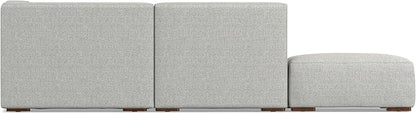 SIMPLIHOME Rex Left Corner Sectional Modular Sofa and Ottoman Set in 100% Recycled Polyester Tightly Woven Performance Fabric, Pale Grey, 116-inch-wide L-Shaped Sofa and 34-inch-Wide Ottoman
