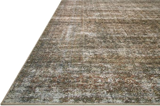 Loloi Amber Lewis Billie Collection, Tobacco & Rust 2'-6" x 12'-0" Area Rug – Antique & Distressed Accent Rugs for Living Room, Bedroom, Entryway & Hallway, No Shed High Traffic Area Home Decor Rug