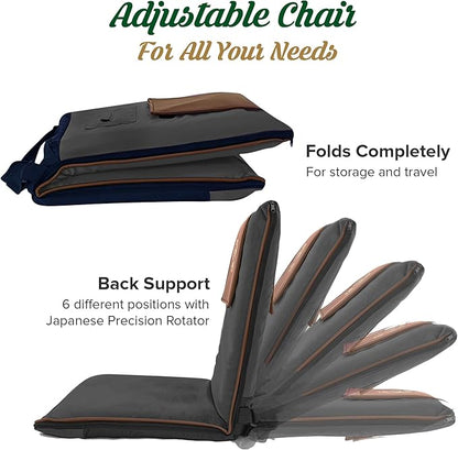 Japanese Meditation Floor Chair with Back Support for Adults - Premium Meditation Chair with Adjustable & Foldable Back for Seating, Yoga & Gaming — Folding Backjack Chairs with Backrest for Adults